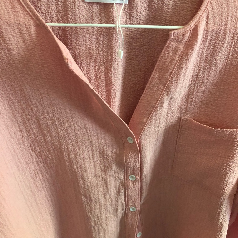 Women's Peach Button-Up Top